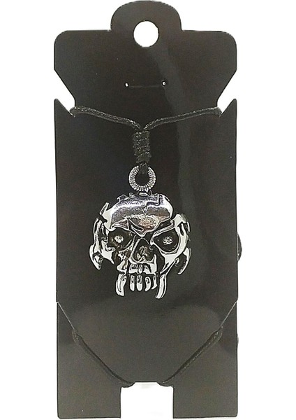 Unisex Kore Ip Askılı ve Krom Çelik Kaplamalı Tribal Kolye