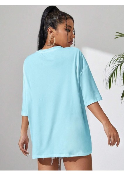 Bad Butterfly Baskılı Oversize T-Shirt Salaş Boyfirend fiyatları