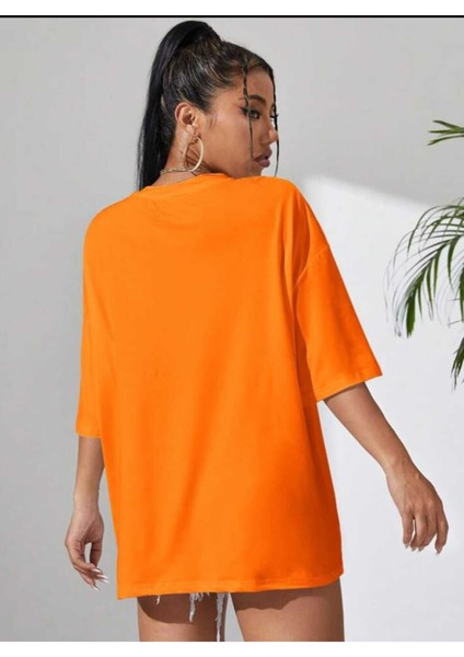 Emoji Baskılı Oversize Ünisex T-Shirt Salaş Boyfirend fırsatları