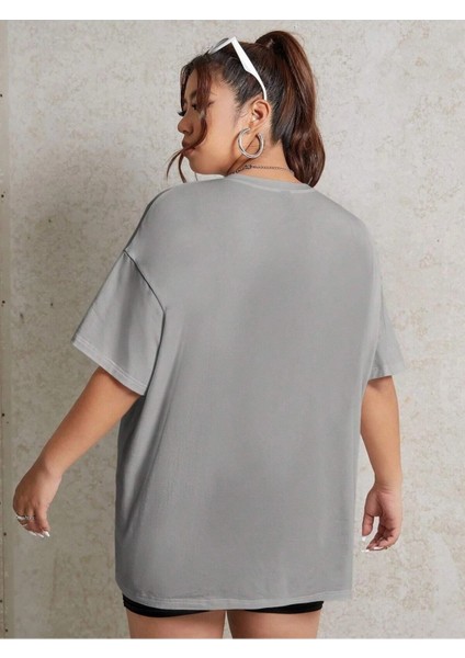 Skeleton Baskılı Kadın Oversize Salaş T-Shirt Boyfirend