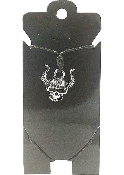 Unisex Kore Ip Askılı ve Krom Çelik Kaplamalı Tribal Kolye