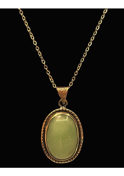 Kadın Doğal Taşlı Saf Bakır Kolye