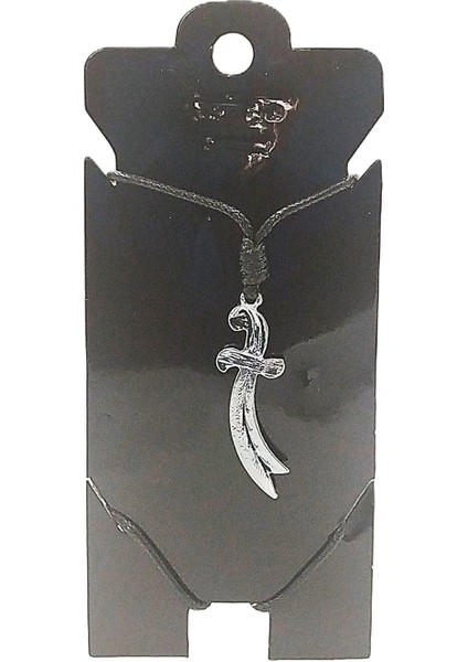 Unisex Kore Ip Askılı ve Krom Çelik Kaplamalı Tribal Kolye