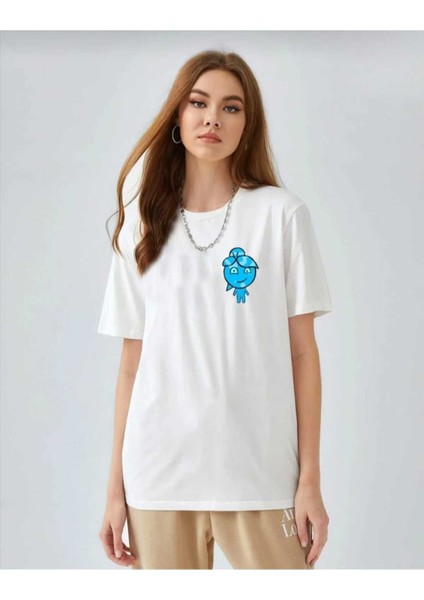 Ateş/su Baskılı 2'li Takım Oversize Salas T-Shirt Boyfriend modelleri