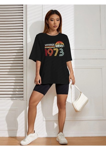 1973 Vintage Baskılı Oversize T-Shirt Salaş Boyfirend fiyatları