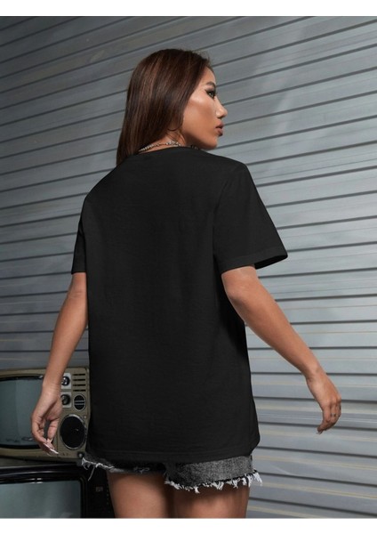 Flower Bear Baskılı Oversize T-Shirt Salaş Boyfirend modelleri