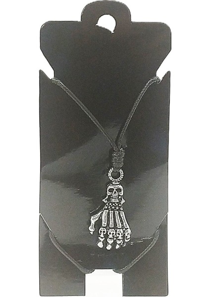 Unisex Kore Ip Askılı ve Krom Çelik Kaplamalı Tribal Kolye
