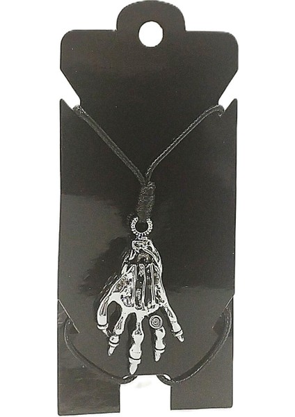 Unisex Kore Ip Askılı ve Krom Çelik Kaplamalı Tribal Kolye