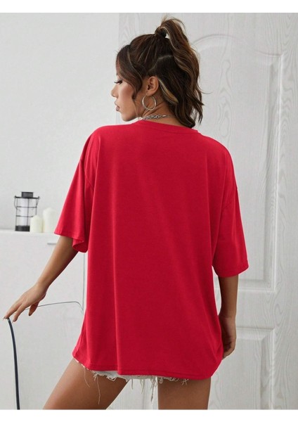 New York 1968 Baskılı Kadın Oversize Salas T-Shirt Boyfriend fiyatları
