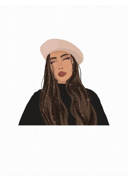 Brown Hair Woman Baskılı Kadın Oversize Beyaz Salas T-Shirt Boyfriend modelleri