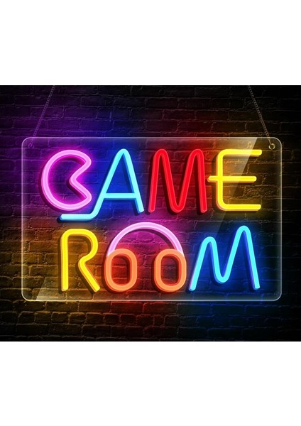 Game Room Neon LED Işıklı Tablo