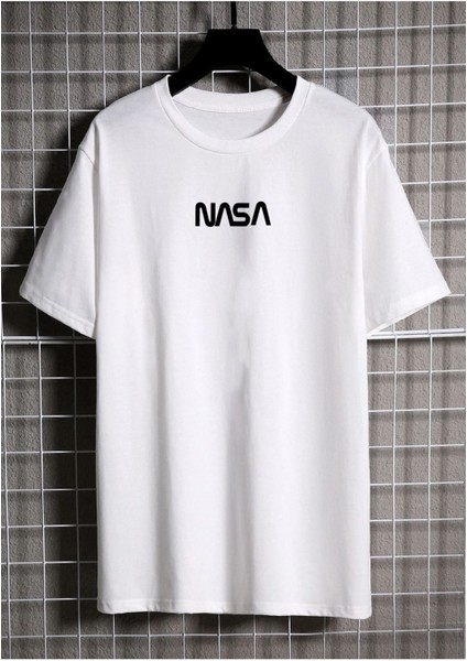 Unisex Nasa Baskılı Oversize T-Shirt