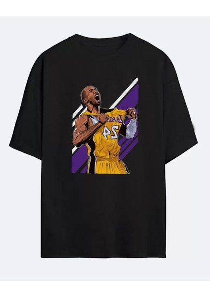 Erkek Basketball Kobe Baskılı Oversize T-Shirt