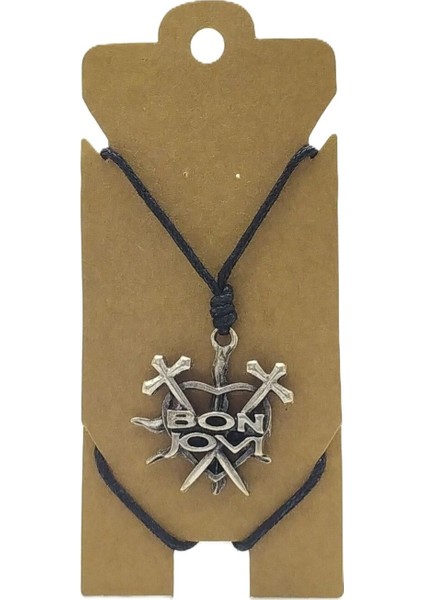 Unisex Koton Ip Askılı ve Gümüş Antik Kaplamalı Tribal Kolye
