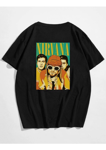 Unisex Nirvana Album Ön ve Arka Baskılı Oversize T-Shirt