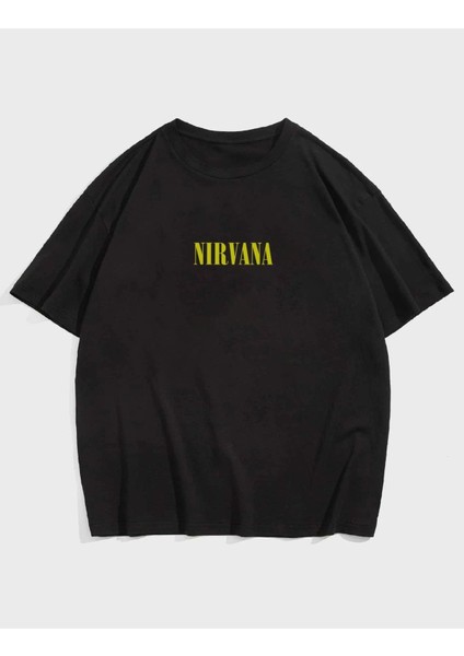 Unisex Nirvana Album Ön ve Arka Baskılı Oversize T-Shirt