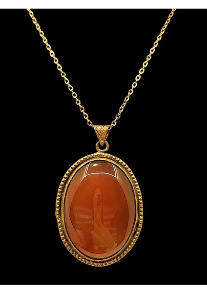 Kadın Doğal Taşlı Saf Bakır Kolye