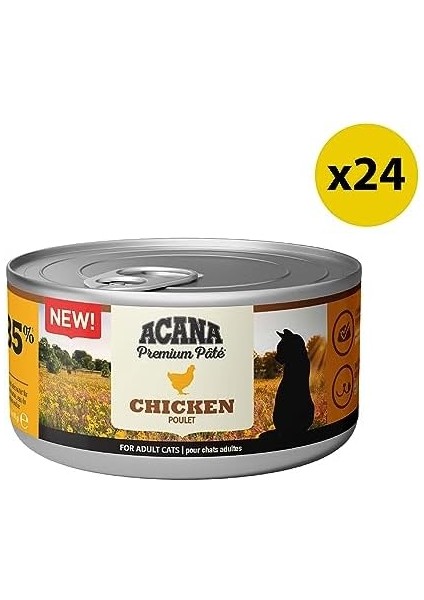 Premium Pate (Ezme) Konserve Yaş Kedi Maması, Tavuklu, 85 G, 24'lü fiyatları