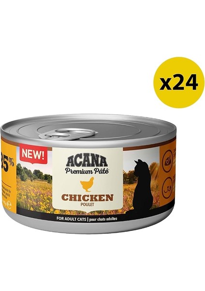 Premium Pate (Ezme) Konserve Yaş Kedi Maması, Tavuklu, 85 G, 24'lü fırsatları