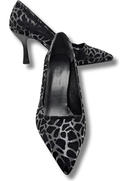 Stralende Kadın Leopar Desenli Stiletto - Stralende - Siyah - 37 modelleri