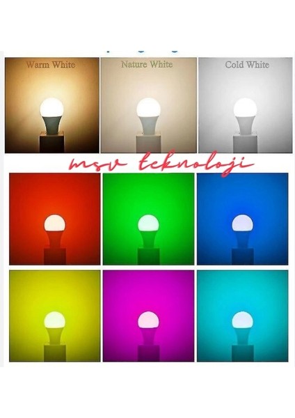 220 Volt 9 Watt Rgb LED Ampul Uzaktan Kumandalı E27 Duy