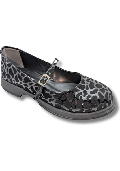 Allure - Şık ve Konforlu Kadın Leopar Desenli Babet - Allure - Siyah - 37 modelleri