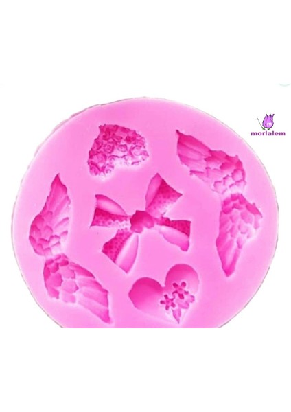 Pano Süsü Kanat Gül Kalp Silikon Kalıp K-394 fiyatları