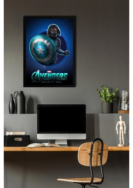 The Winter Soldier Çerçeveli Tablo - Marvel Avengers Poster Tablo fiyatları