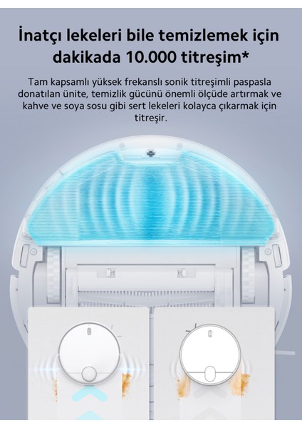 Yeni Nesil Lds Lazer Navigasyon 10.000 Titreşim/dk Sonik Titreşimle Olağanüstü Temizlik Performanslı Robot Süpürge, Onerous Lambader Hediye indirimleri