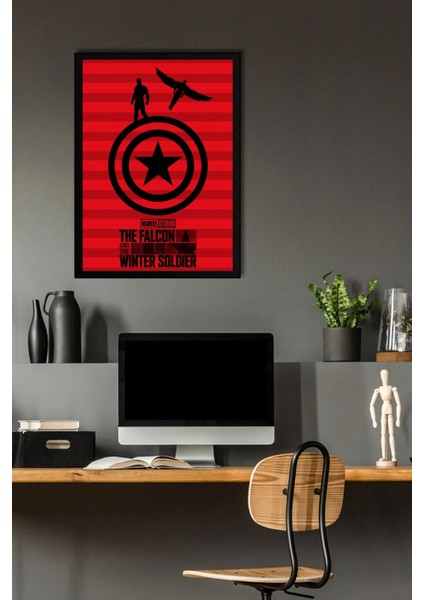 The Falcon And The Winter Soldier Çerçeveli Tablo - Marvel Poster Tablo fiyatları