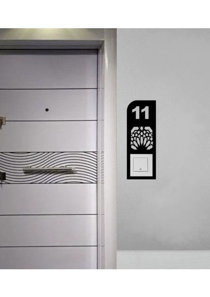 Modern Daire Kapı Numarası No 11 Ahşap Mdf
