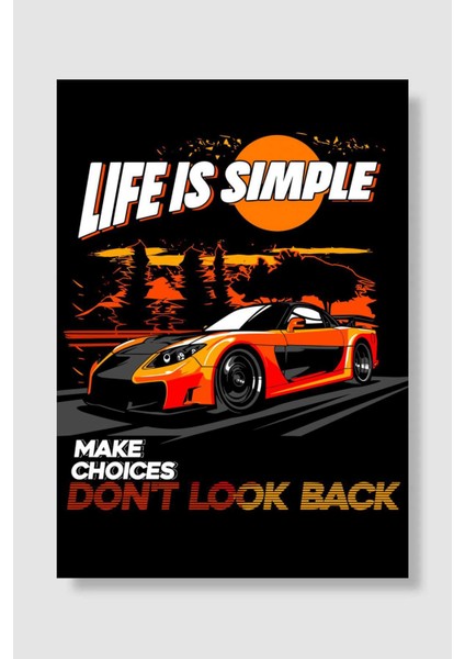 Mazda R x 7 Araba Poster Çerçevesiz Yüksek Kalite Araba Afiş Duvar Poster