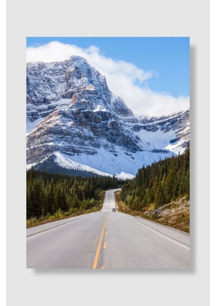 Icefields Parkway Banff Np Araba Poster Çerçevesiz Yüksek Kalite Araba Afiş Duvar Poster