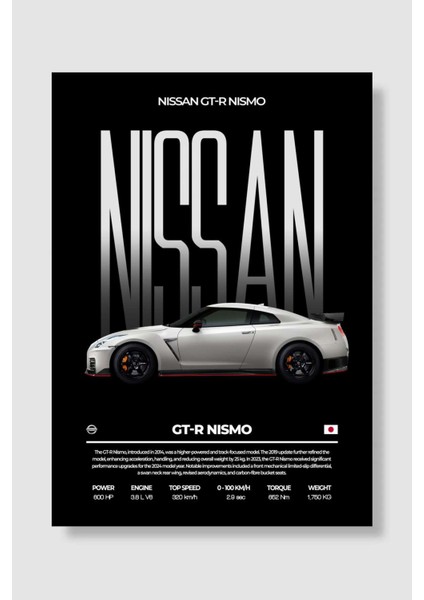 Nissan Gtr Nismo Araba Poster Çerçevesiz Yüksek Kalite Araba Afiş Duvar Poster