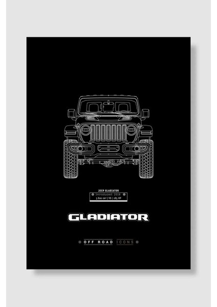 Gladitator Dark Blueprint Araba Poster Çerçevesiz Yüksek Kalite Araba Afiş Duvar Poster