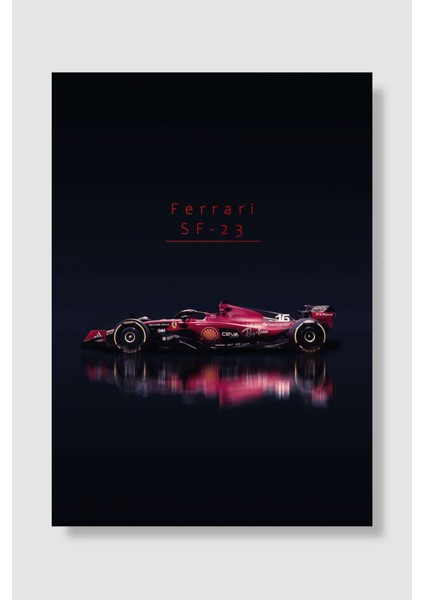 Ferrari Sf 23 F1 Car Araba Poster Çerçevesiz Yüksek Kalite Araba Afiş Duvar Poster