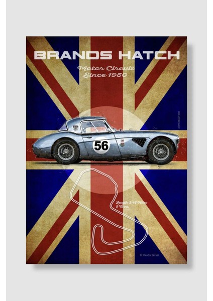Brands Hatch Motor Circuit Poster Araba Poster Çerçevesiz Yüksek Kalite Araba Afiş Duvar Poster