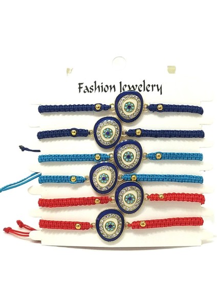 6’şarlı Ayarlanabilir Ipli Unisex Bijuteri Bileklik Seti
