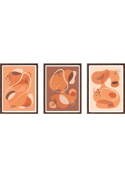 Bohem Tarz Mdf Plastik Çerçeveli 3'lu Dekoratif Tablo 58 modelleri