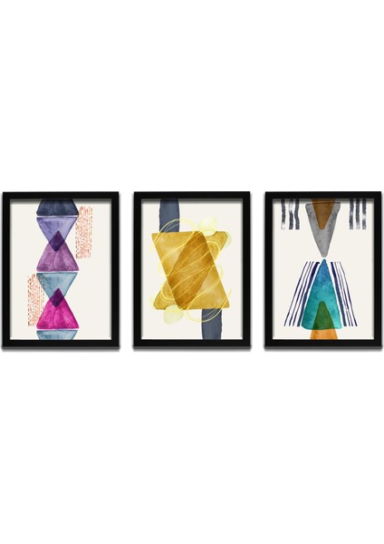 Bohem Tarz Mdf Plastik Çerçeveli 3'lu Dekoratif Tablo 26 fiyatları