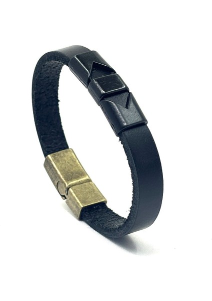 Unisex Mıknatıs Kilitli Deri Bileklik