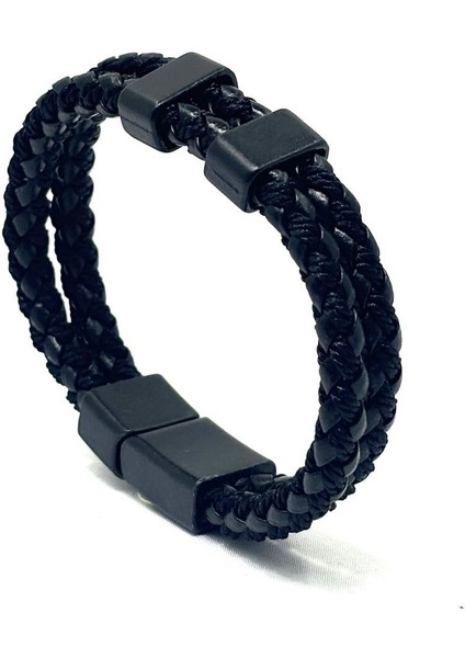 Unisex Mıknatıs Kilitli Deri Bileklik