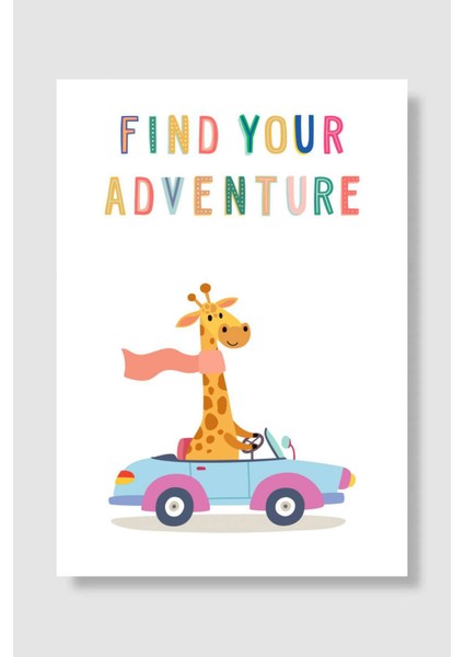 Find Your Adventure Araba Poster Çerçevesiz Yüksek Kalite Araba Afiş Duvar Poster