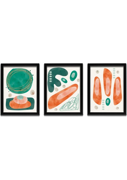 Bohem Tarz Mdf Plastik Çerçeveli 3'lu Dekoratif Tablo 126 fiyatları