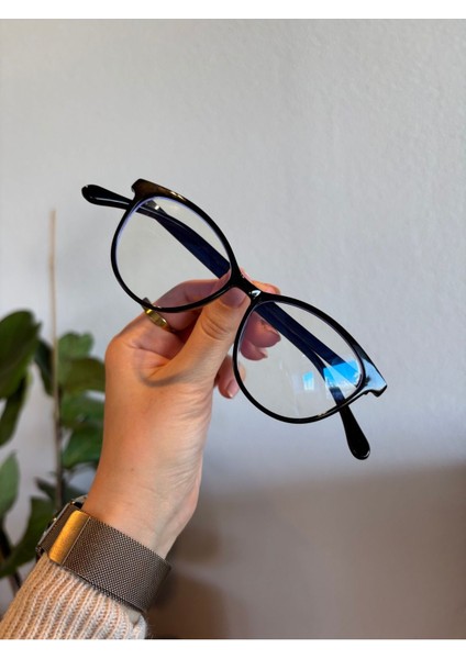 Köln Cat Eye Esnek Metal Menteşeli Cam Takılabilir Mavi Işık Korumalı Gözlük