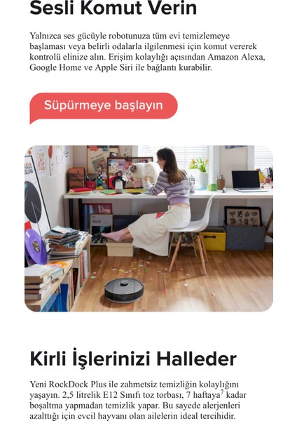 5500PA Üstün Çekim Gücü Hepa Filtreli Premium Akıllı Robot Süpürge | 240DK Çalışma Süresi | Onerous Lambader
