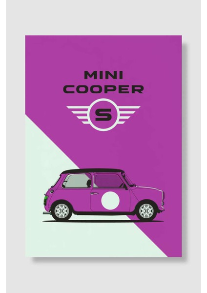 Mini Cooper Araba Poster Çerçevesiz Yüksek Kalite Araba Afiş Duvar Poster