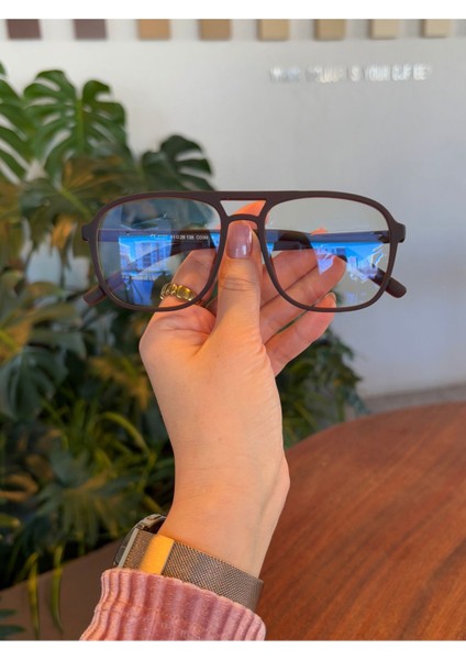 Buena Kahverengi Mat Çift Köprülü Mavi Işık Korumalı Gözlük fırsatları