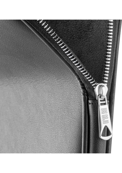 13” - 14" İnç Su Geçirmez, Vegan Deri Ve Fermuar Özellikli Macbook & Tablet & Laptop Çantası (Siyah)