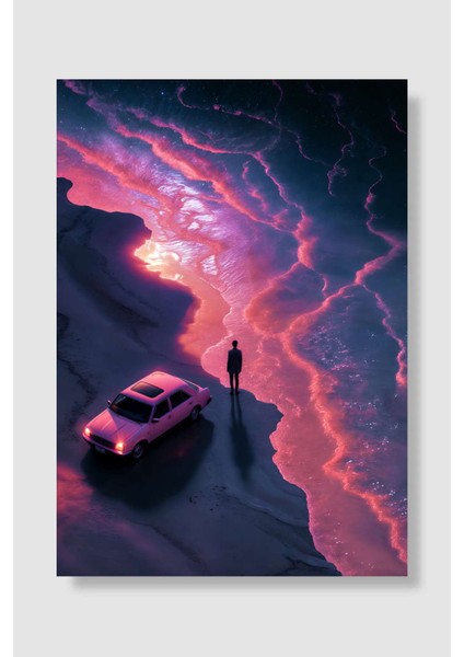 Cosmic Tide Araba Poster Çerçevesiz Yüksek Kalite Araba Afiş Duvar Poster